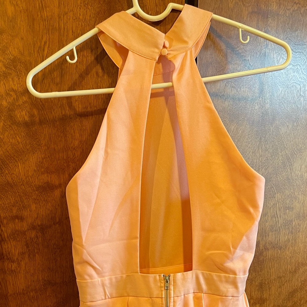 NWT Lulus Dress Rehearsal Peach Skater Dress - Picture 4 of 5